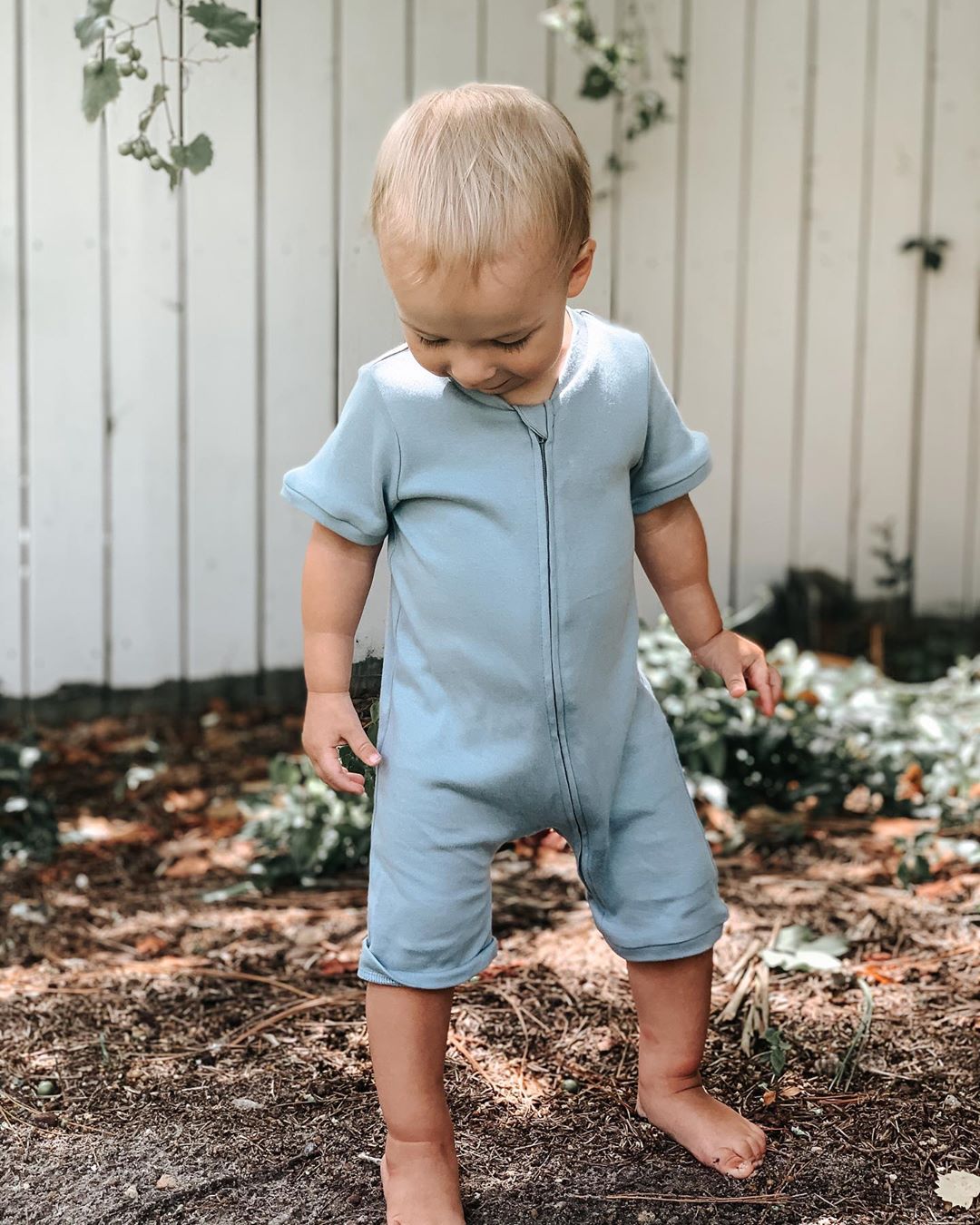 Organic Short Sleeve Zip Romper | GOTS Certified Organic Cotton | Solid Colors