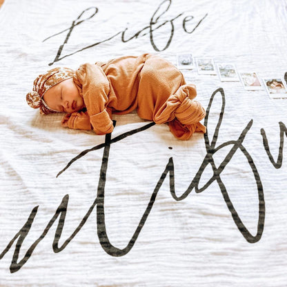 Life Is Beautiful Organic Swaddle + Wall Art | GOTS Certified Organic Cotton Muslin