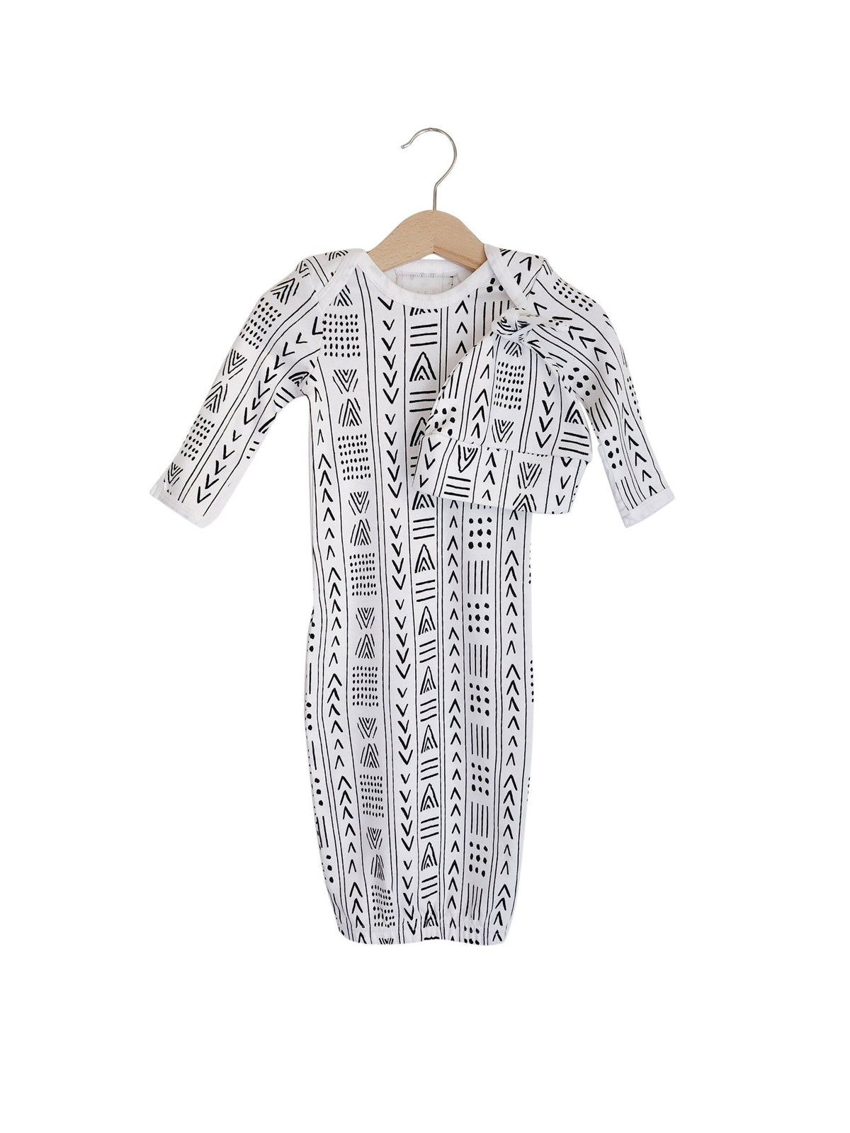 Organic Knot Hat + Gown Set | GOTS Certified Organic Cotton | Signature Prints