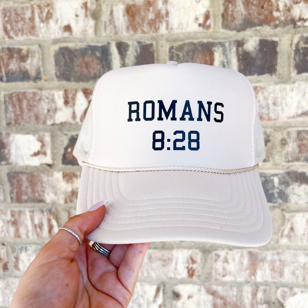Romans 8:28 trucker hat