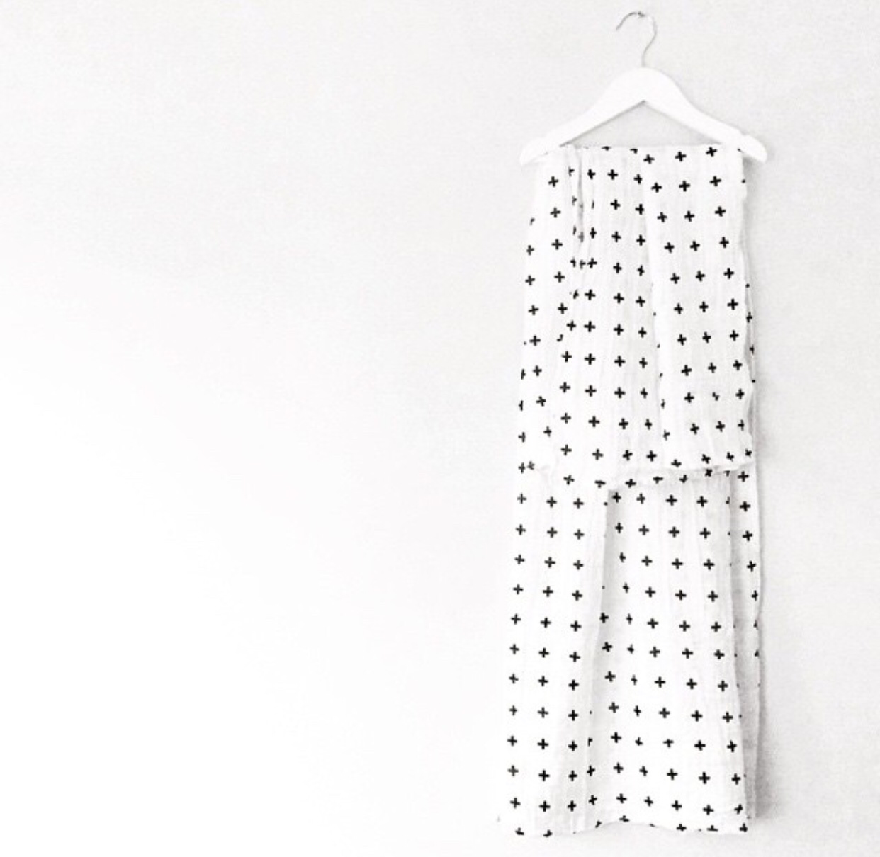 Swiss Cross organic cotton muslin swaddle by Modern Burlap