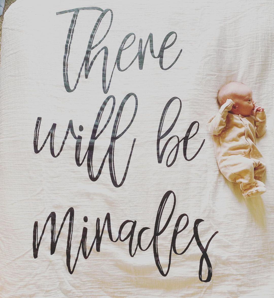 There Will Be Miracles GOTS organic cotton muslin swaddle