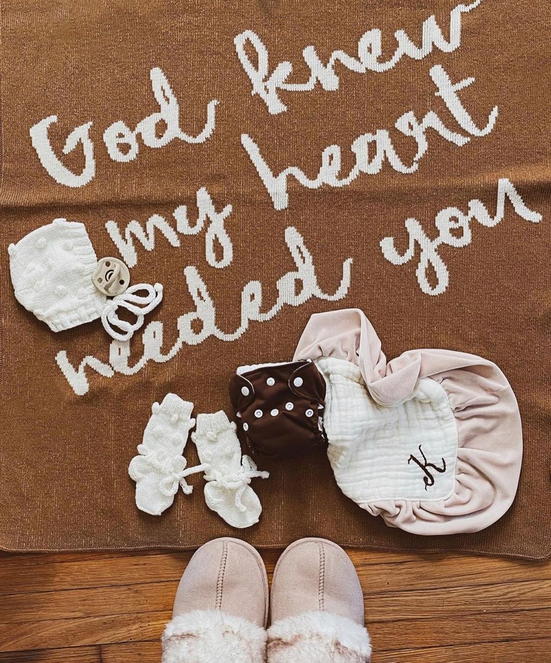 Made in the USA | Recycled Cotton Blend  God knew my heart needed you Throw Blanket