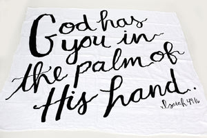 
                  
                    Load image into Gallery viewer, Organic Swaddle + Wall Art - Isaiah 49:16
                  
                