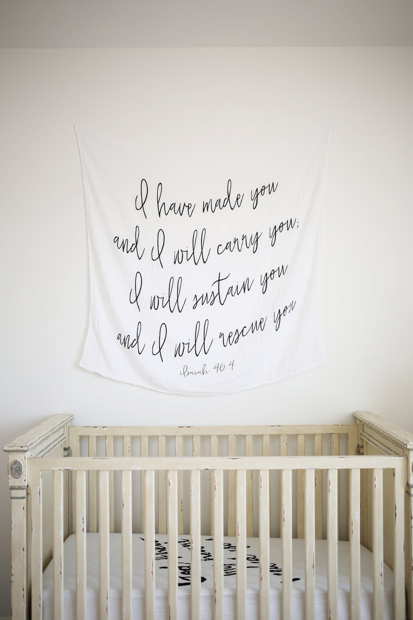 Isaiah 46:4 Scripture swaddle by Modern Burlap