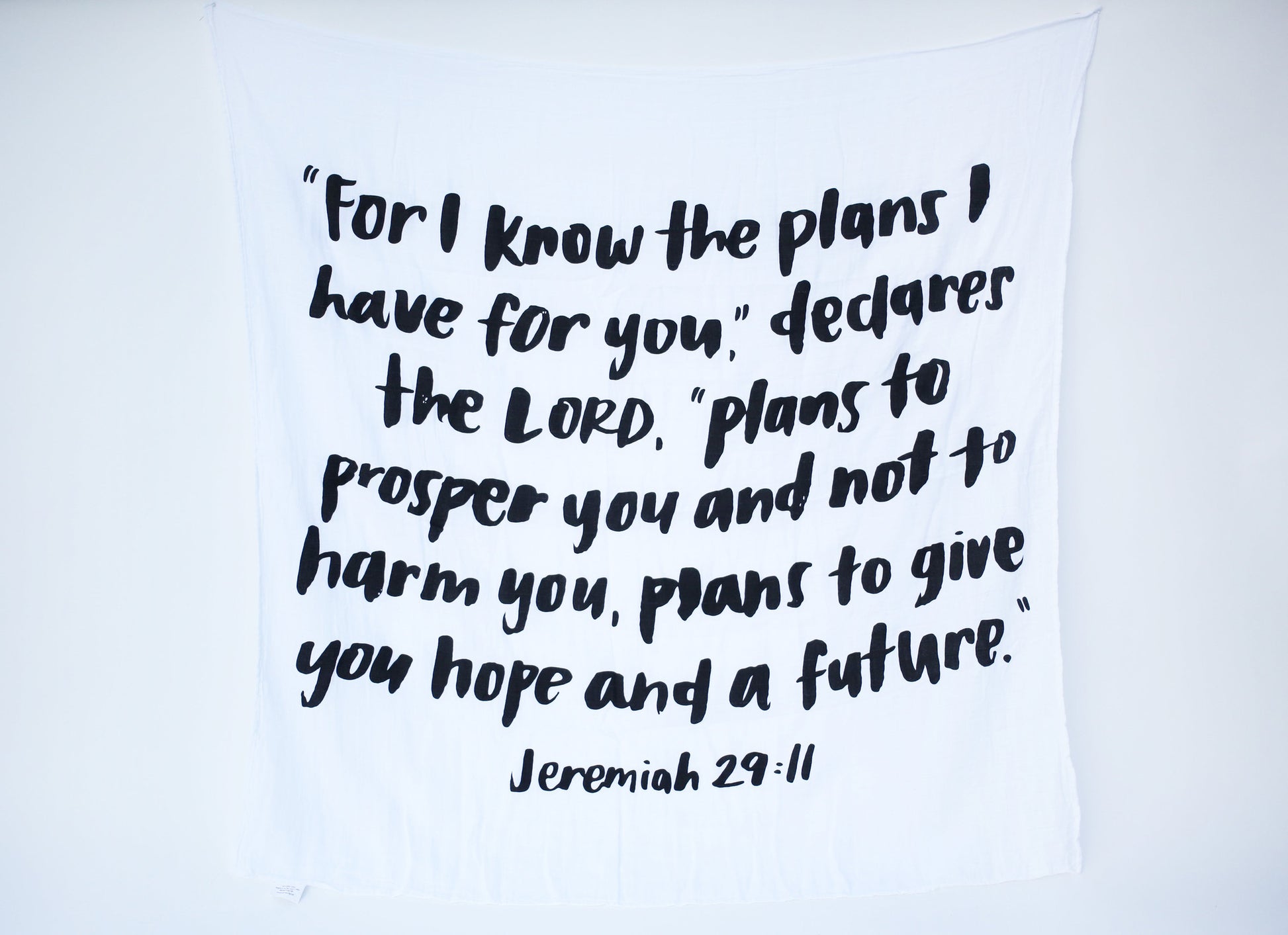 Jeremiah 29:11 Scripture swaddle and wall art by Modern Burlap