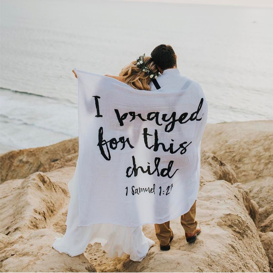 1 Samuel 1:27 Scripture swaddle and wall art by Modern Burlap