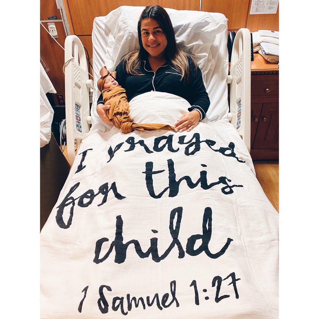 1 Samuel 1:27 Scripture swaddle and wall art by Modern Burlap