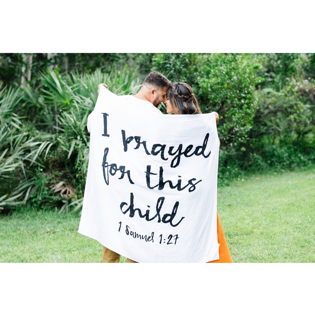 1 Samuel 1:27 Scripture swaddle and wall art by Modern Burlap