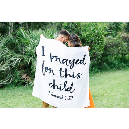 1 Samuel 1:27 Scripture swaddle and wall art by Modern Burlap