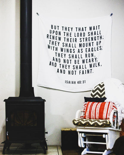 Isaiah 40:31 Scripture Swaddle | GOTS Certified Organic Cotton Muslin