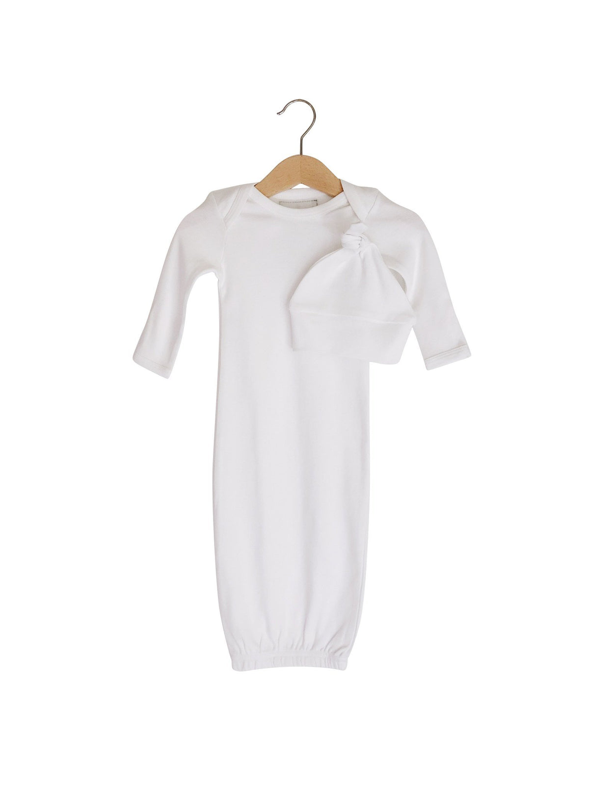 Organic Knot Hat + Gown Set | GOTS Certified Organic Cotton | Solid Colors