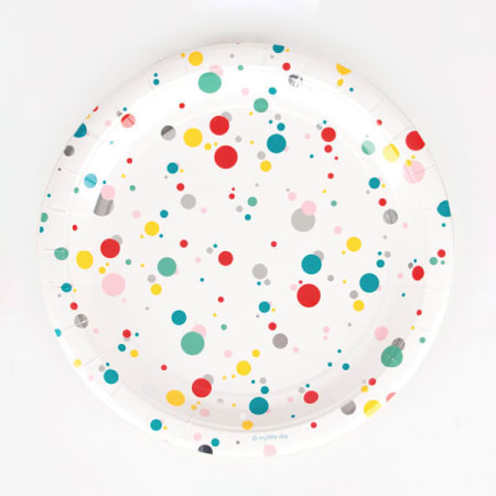 Fine Little Day - 8 Paper Plates Foil Multicolour Bubbles