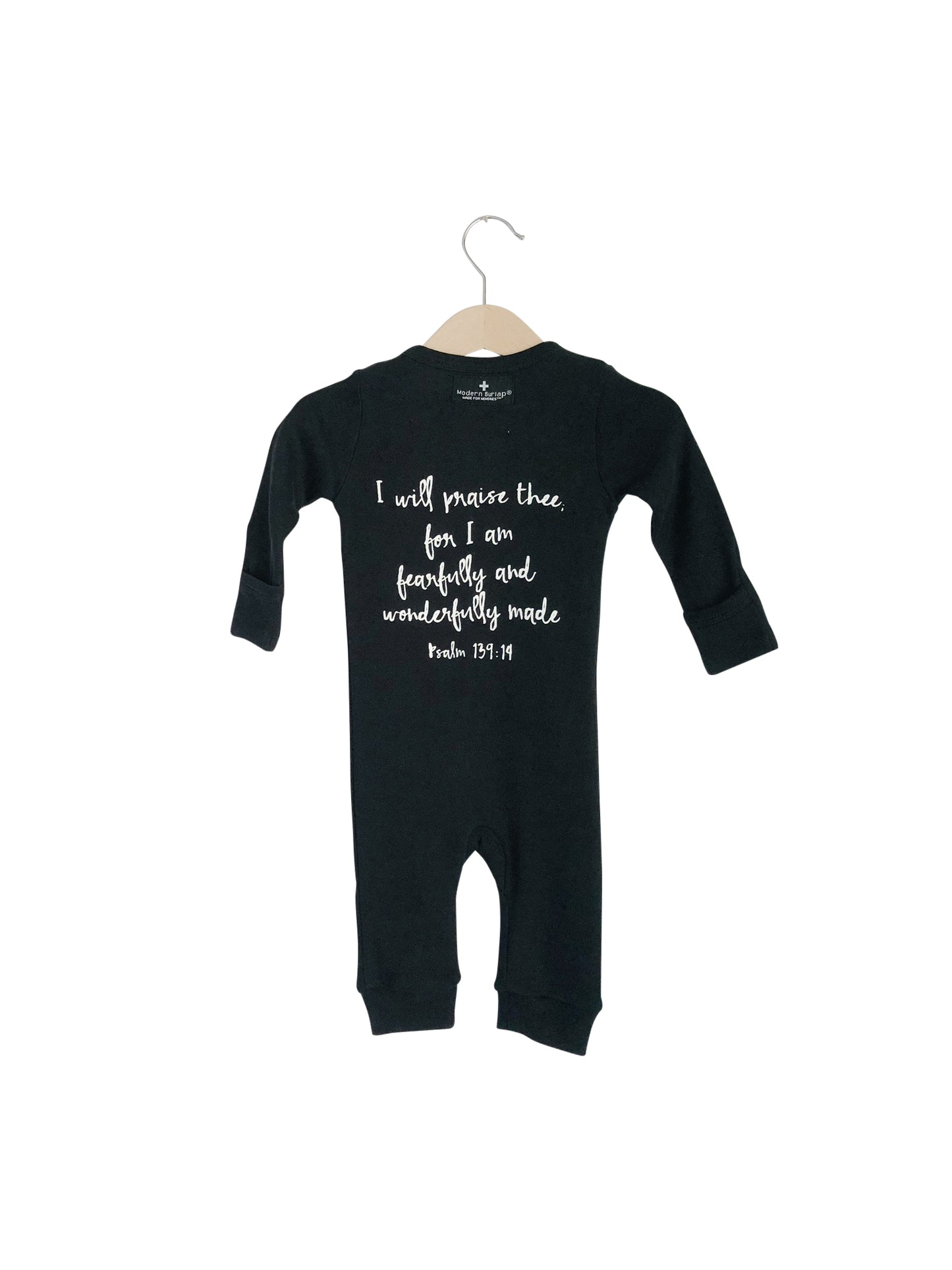 Psalm 139:14 Organic Button Coverall | GOTS Certified Organic Cotton