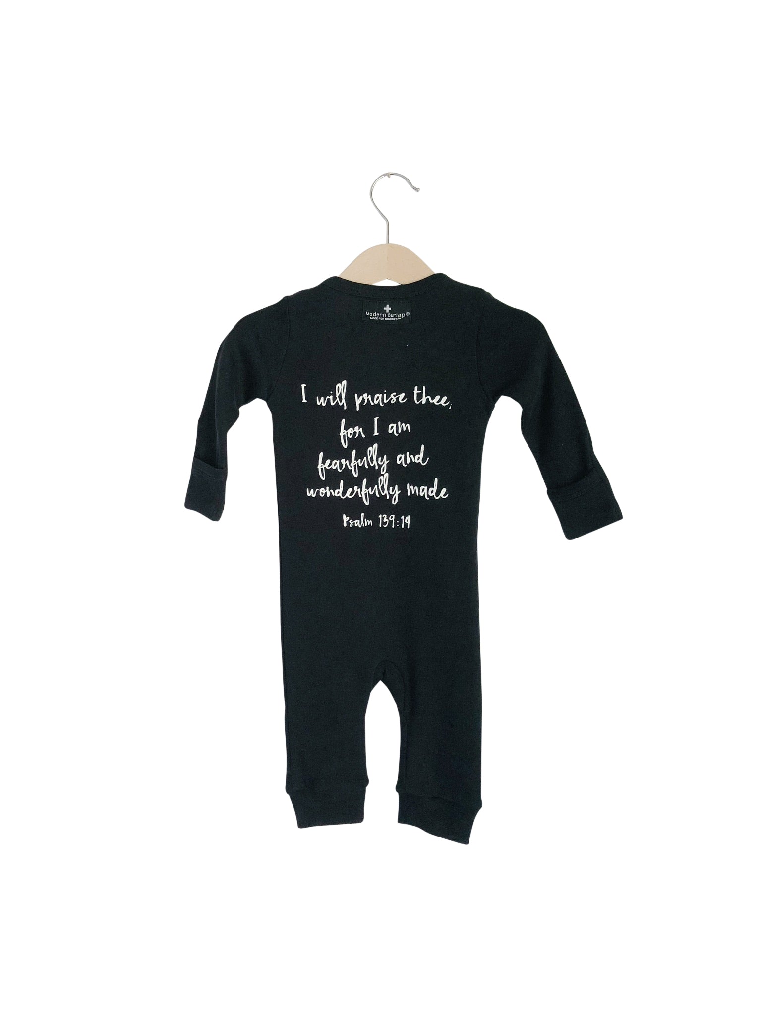 Psalm 139:14 Organic Button Coverall | GOTS Certified Organic Cotton