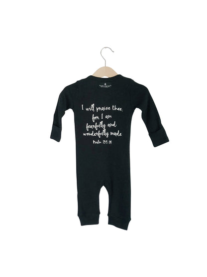 Psalm 139:14 Organic Button Coverall | GOTS Certified Organic Cotton