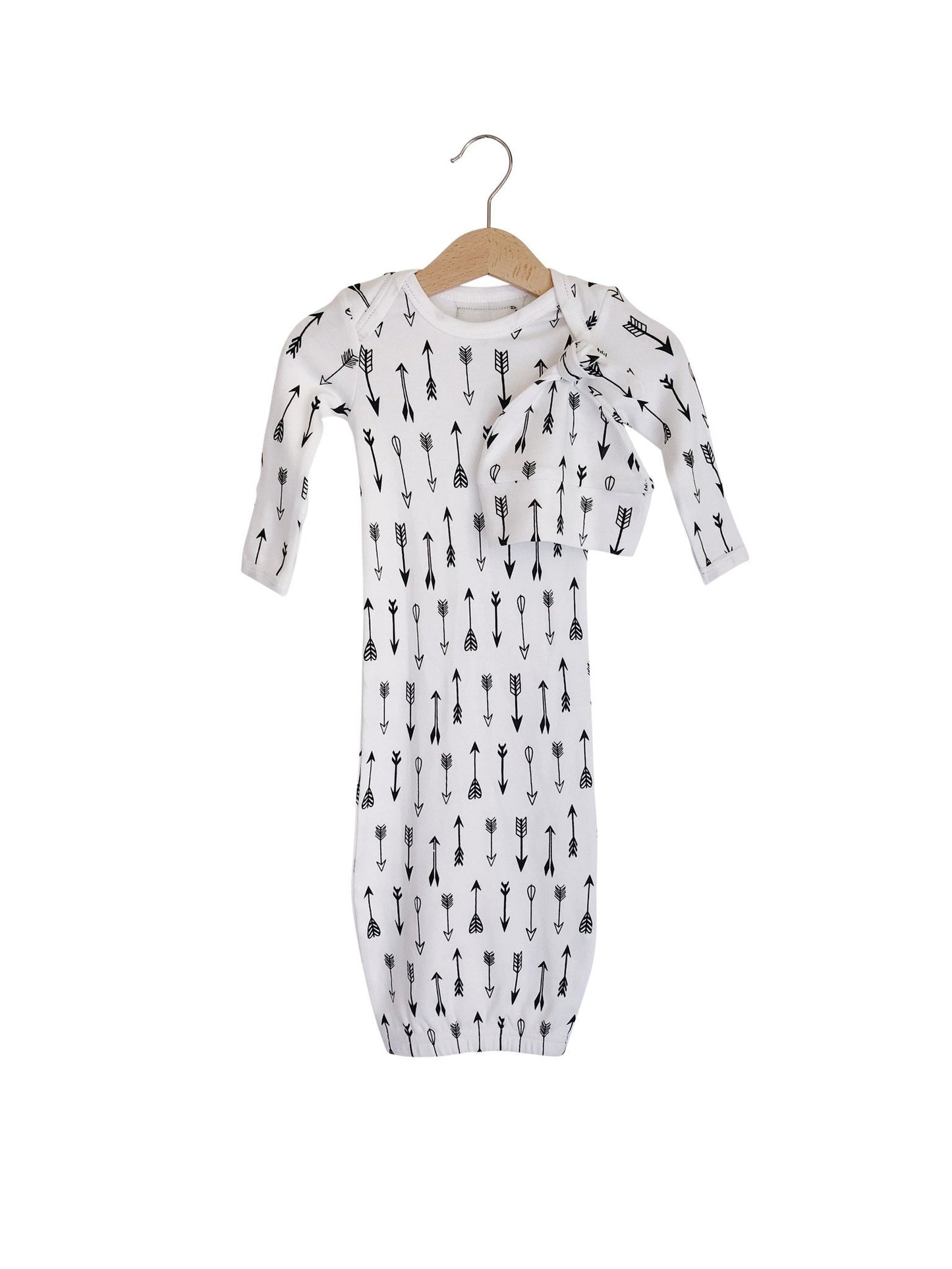 Organic Knot Hat + Gown Set | GOTS Certified Organic Cotton | Signature Prints