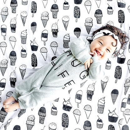 Ice Cream Love organic cotton muslin swaddle + wall art by Modern Burlap