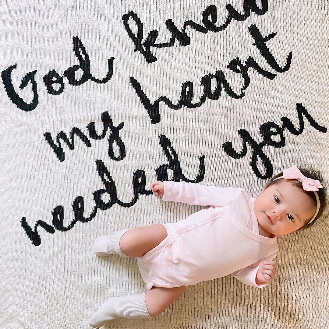 Made in the USA | Recycled Cotton Blend  God knew my heart needed you Throw Blanket