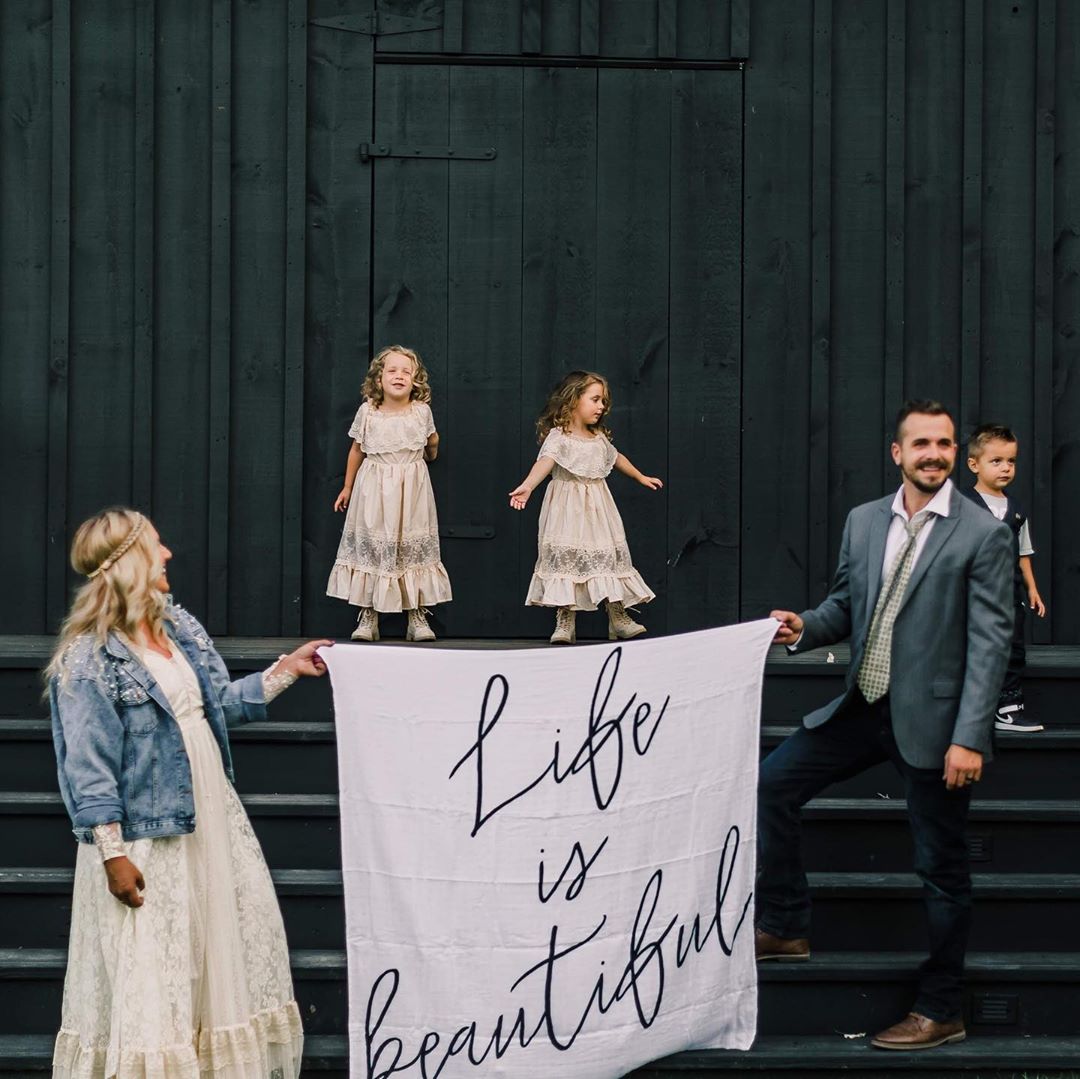Life Is Beautiful Organic Swaddle + Wall Art | GOTS Certified Organic Cotton Muslin