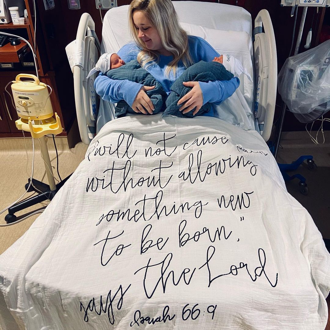 Isaiah 66:9 Scripture swaddle and wall art by Modern Burlap