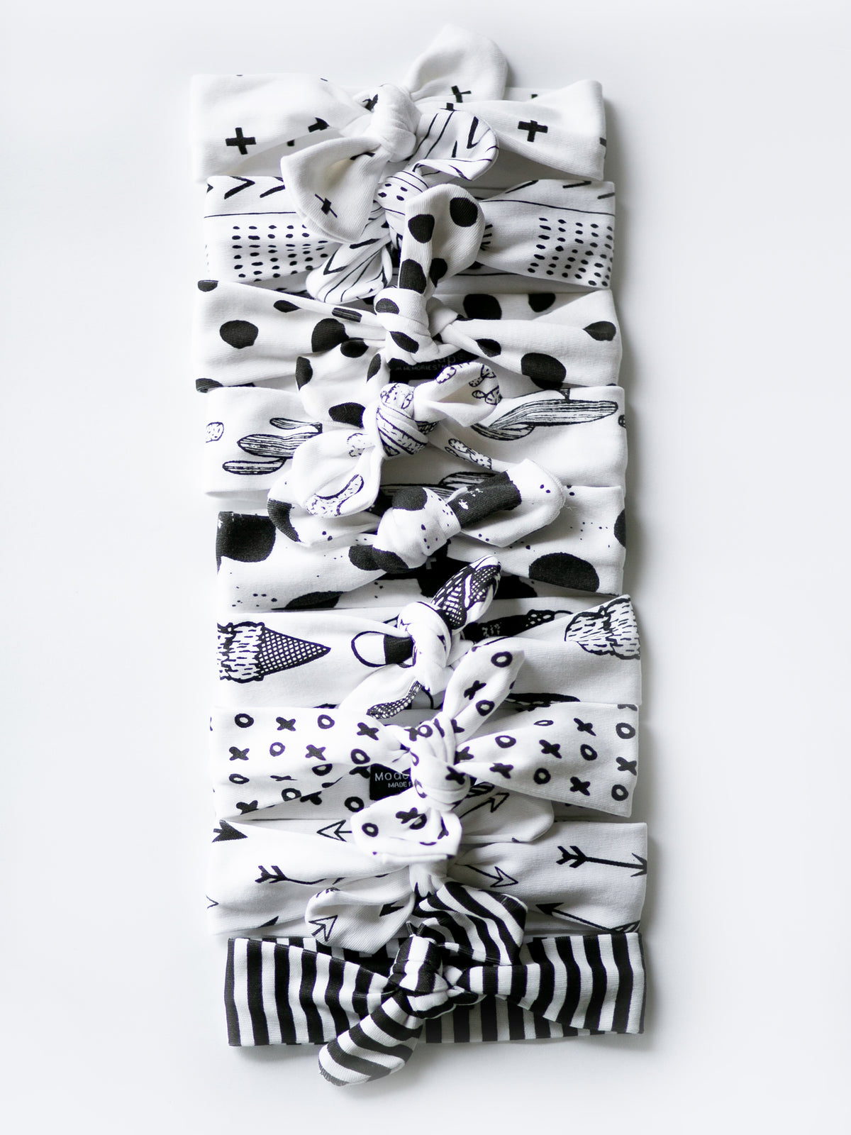 GOTS certified organic cotton baby headband in Modern Burlap colors and prints