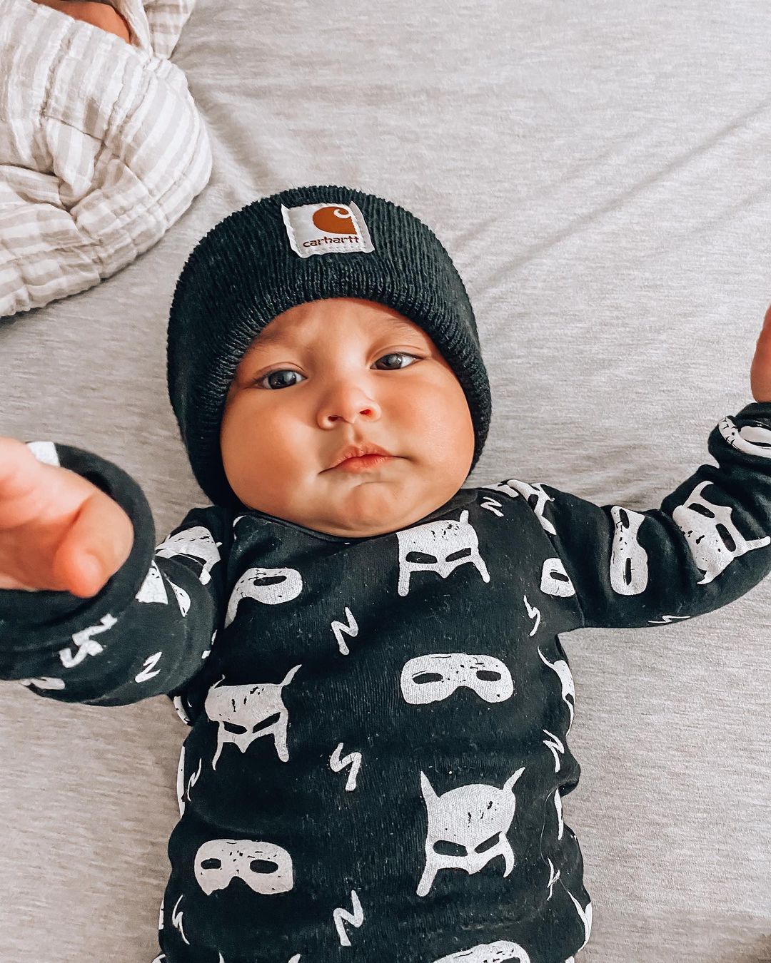 Organic Baby + Kids Pajama Set | White on Black Hero Struck©