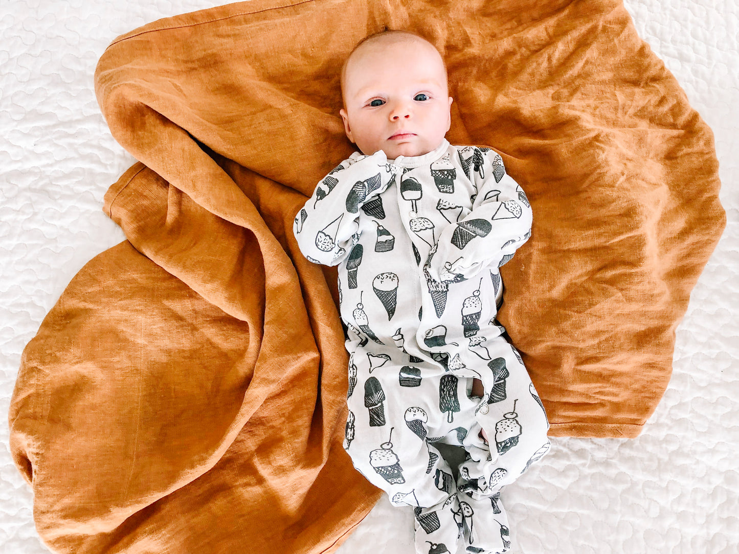 Organic Button Footie | GOTS Certified Organic Cotton | Signature Prints