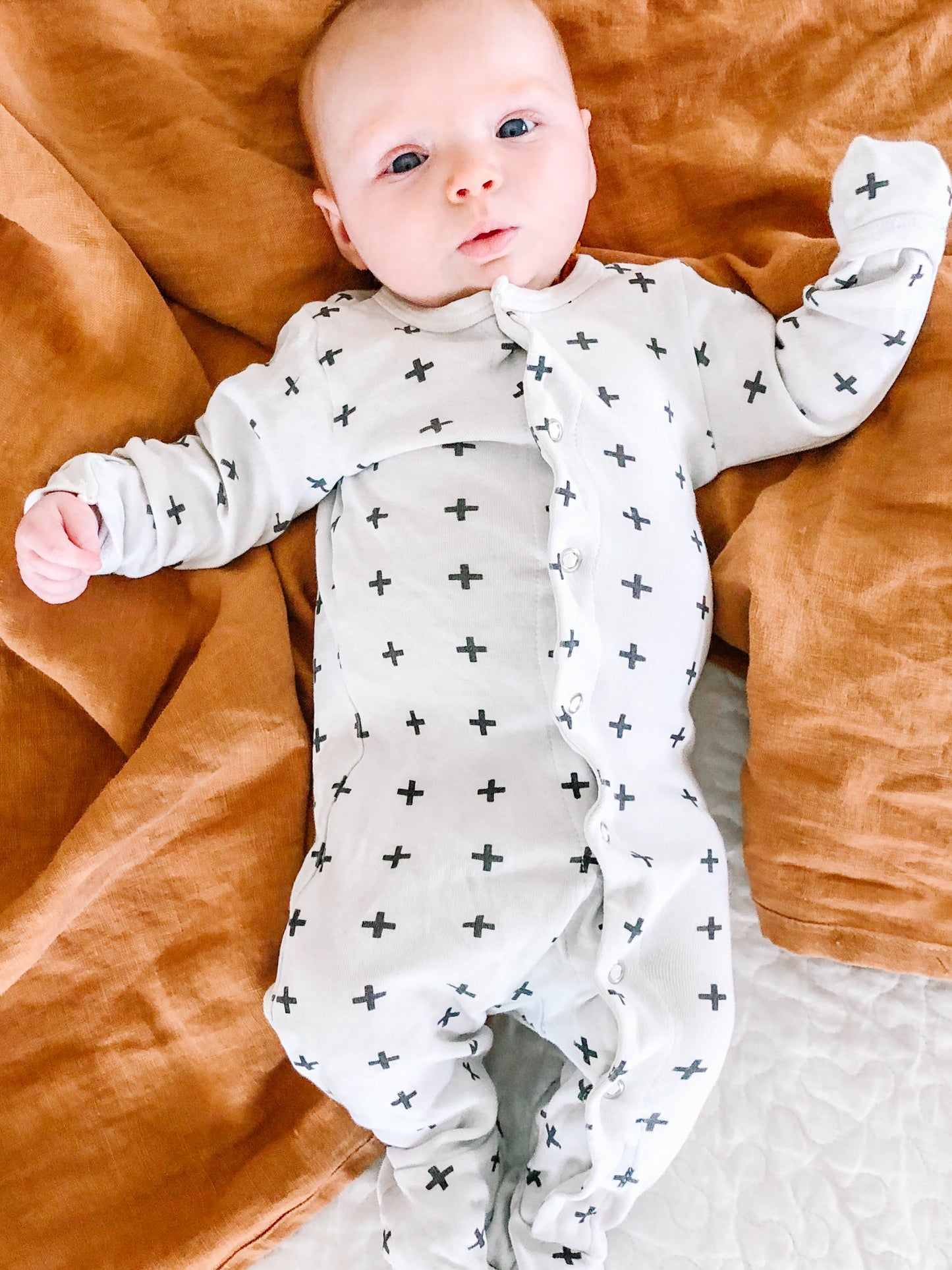 Organic Button Footie | GOTS Certified Organic Cotton | Signature Prints