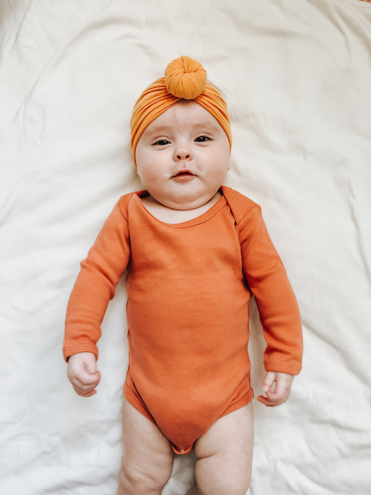 Organic Long Sleeve Baby Bodysuit | GOTS Certified Organic Cotton | Solid Colors