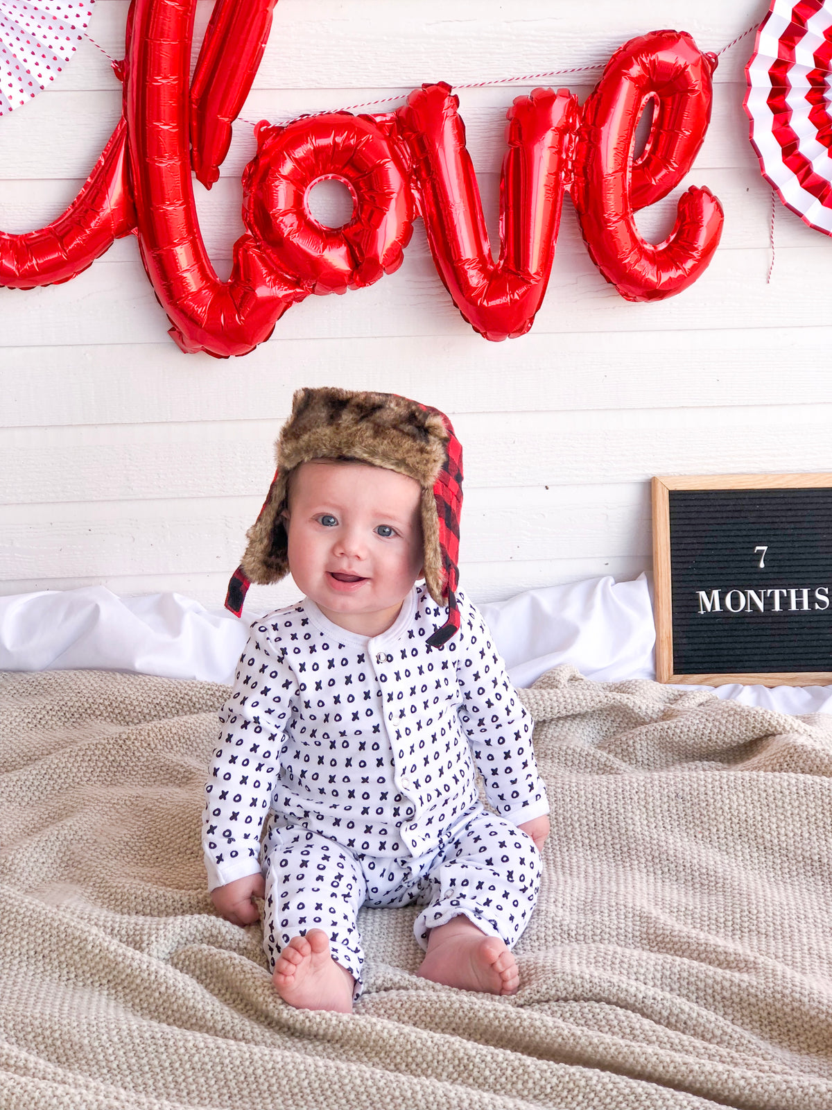 Modern Burlap organic button coverall in signature prints