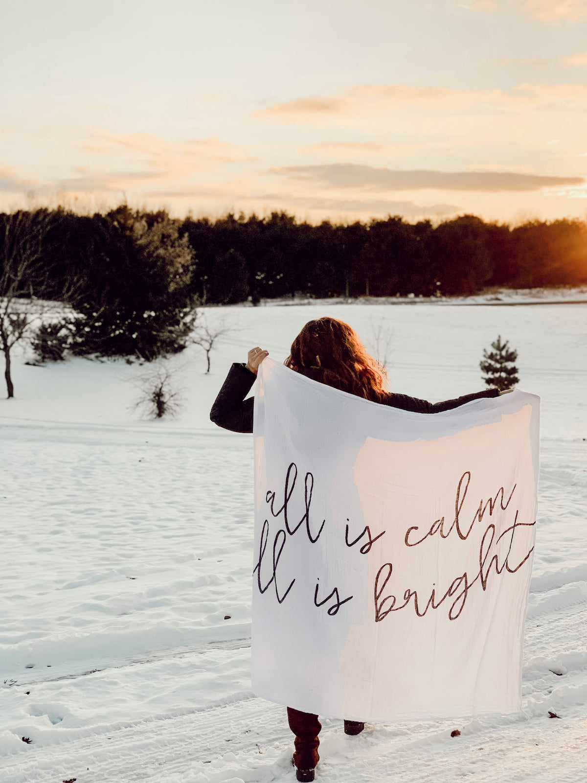 All Is Calm All Is Bright Scripture Swaddle | GOTS Certified Organic Cotton Muslin