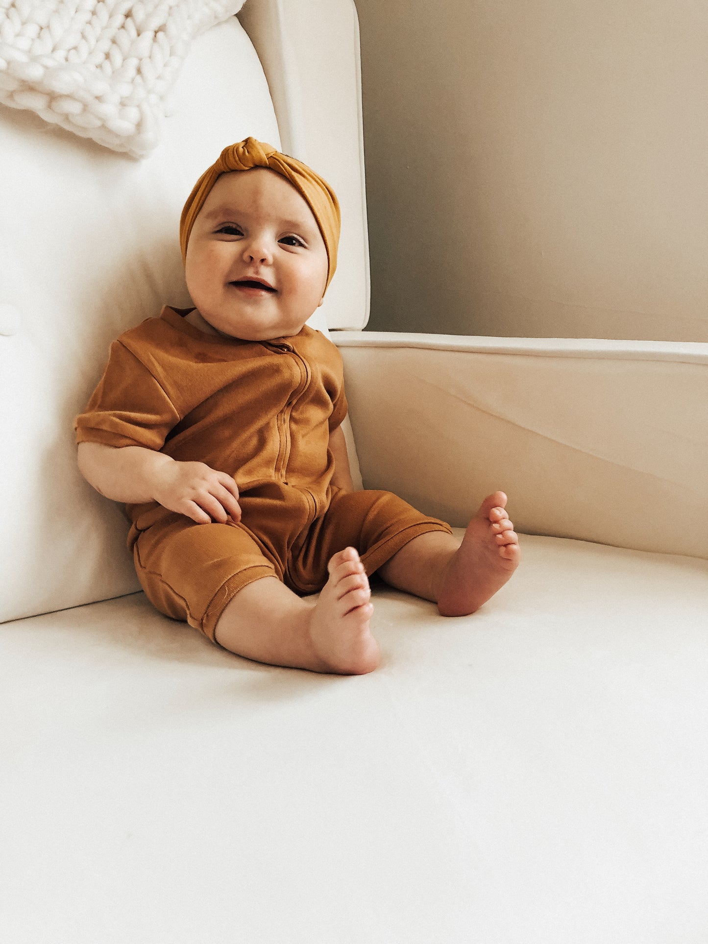Organic Short Sleeve Zip Romper | GOTS Certified Organic Cotton | Solid Colors
