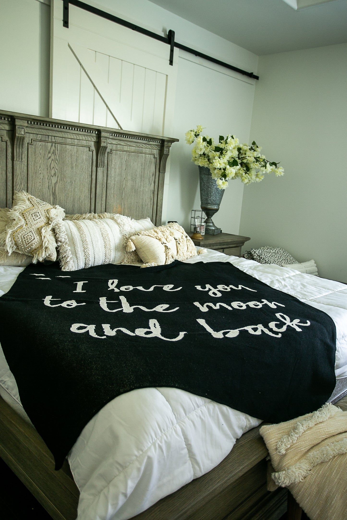Love You to the Moon and Back recycled cotton throw by Modern Burlap