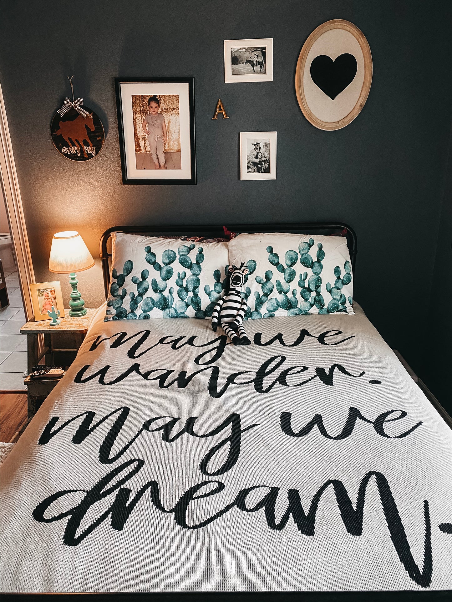 May We Wander May You Dream recycled cotton throw by Modern Burlap