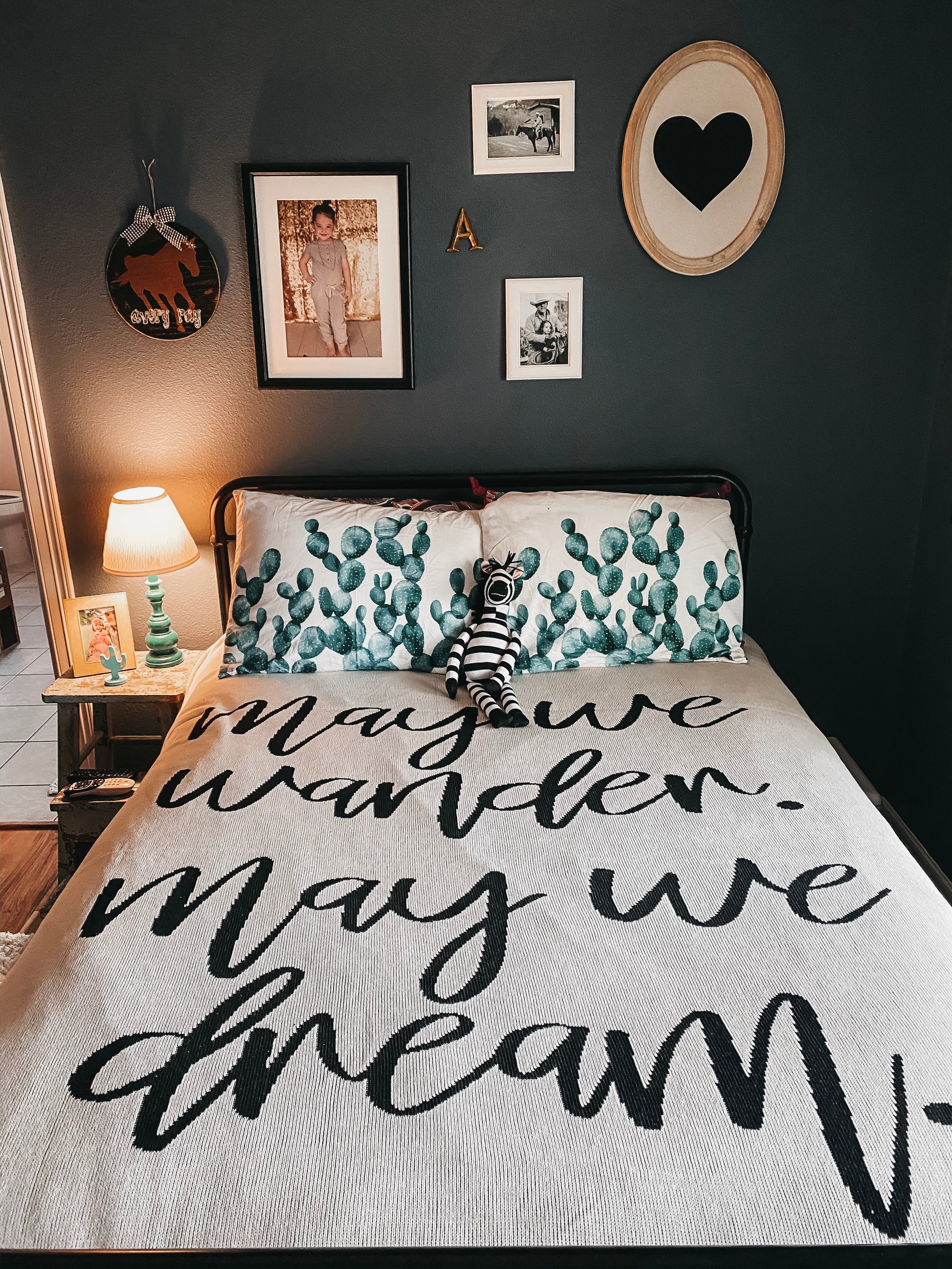 May We Wander May You Dream recycled cotton throw by Modern Burlap