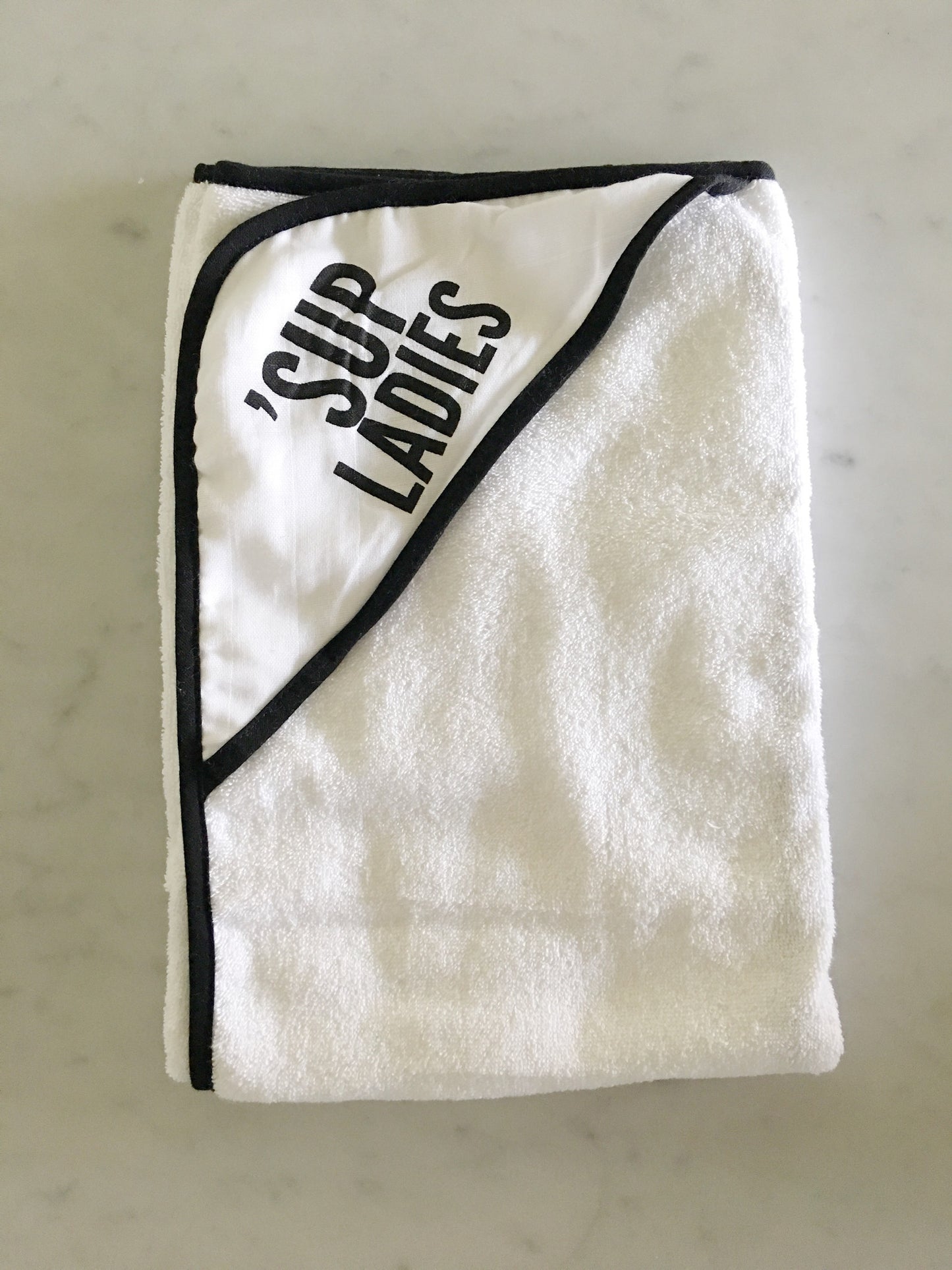 'Sup Ladies Muslin + Terry Hooded Baby Towel | GOTS Certified Organic Cotton Muslin Hood