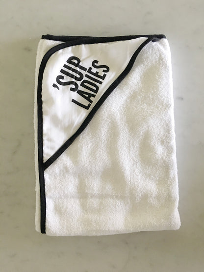 'Sup Ladies Muslin + Terry Hooded Baby Towel | GOTS Certified Organic Cotton Muslin Hood