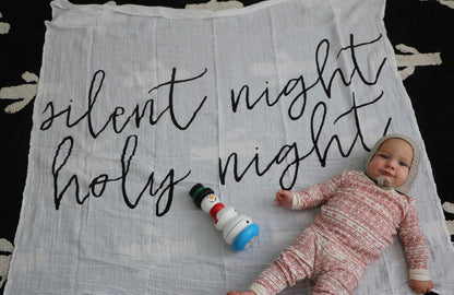 Silent Night Holy Night Scripture Swaddle | GOTS Certified Organic Cotton Muslin