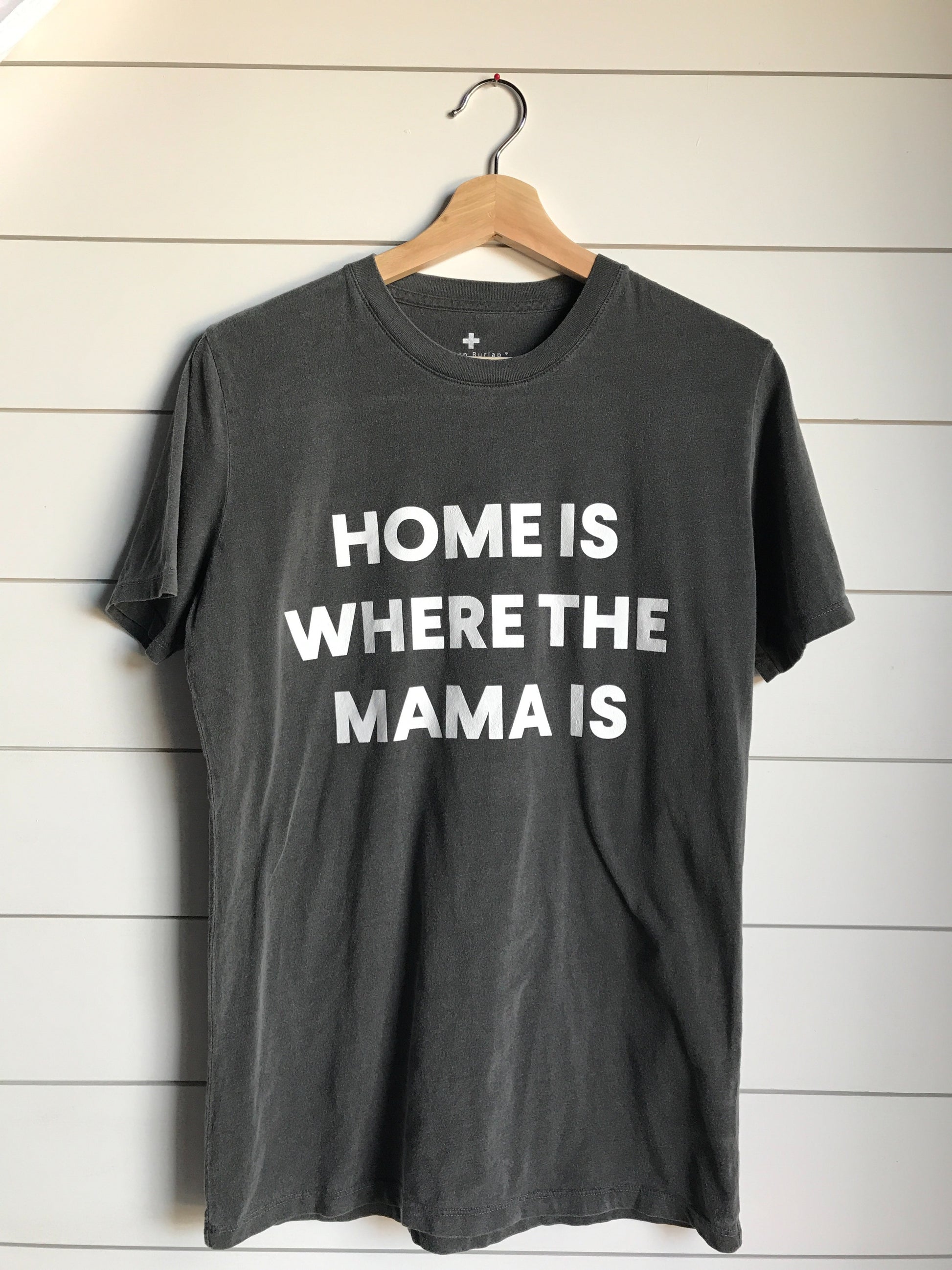 Home is where the mama is Unisex Crewneck Tee -  Charcoal