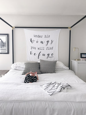 
                  
                    Load image into Gallery viewer, Organic Swaddle + Wall Art - Psalm 91:4
                  
                