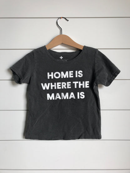 Home is where the mama is Kids Scoop Neck Tee -  Charcoal