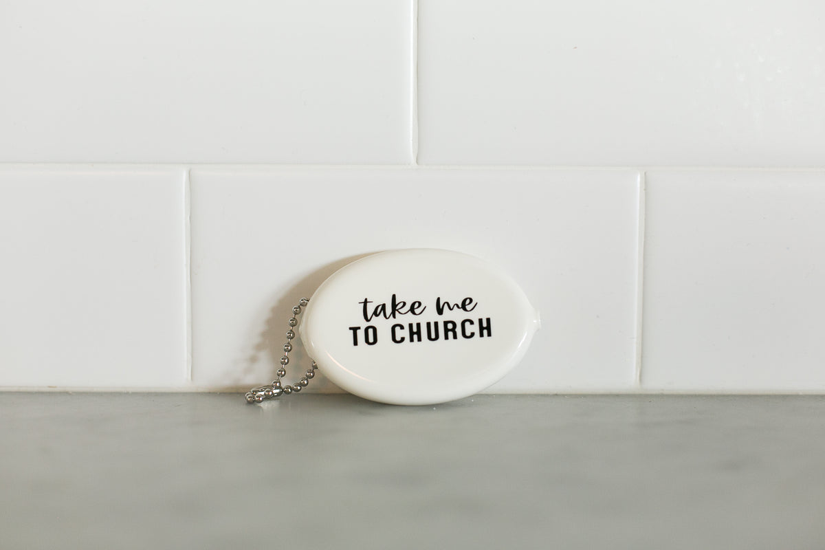 White vintage coin pouch for intentional giving by Modern Burlap
