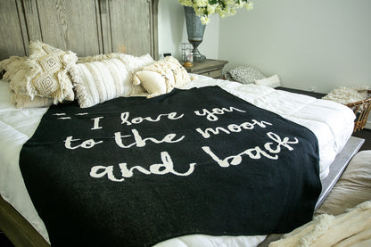 Love You to the Moon and Back Recycled Cotton Throw | Made in USA