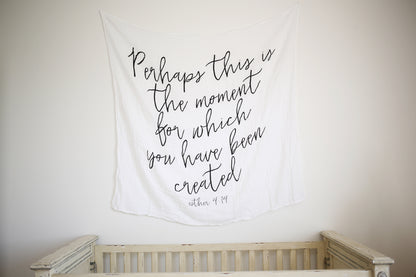 Esther 4:14 Scripture swaddle and wall art by Modern Burlap