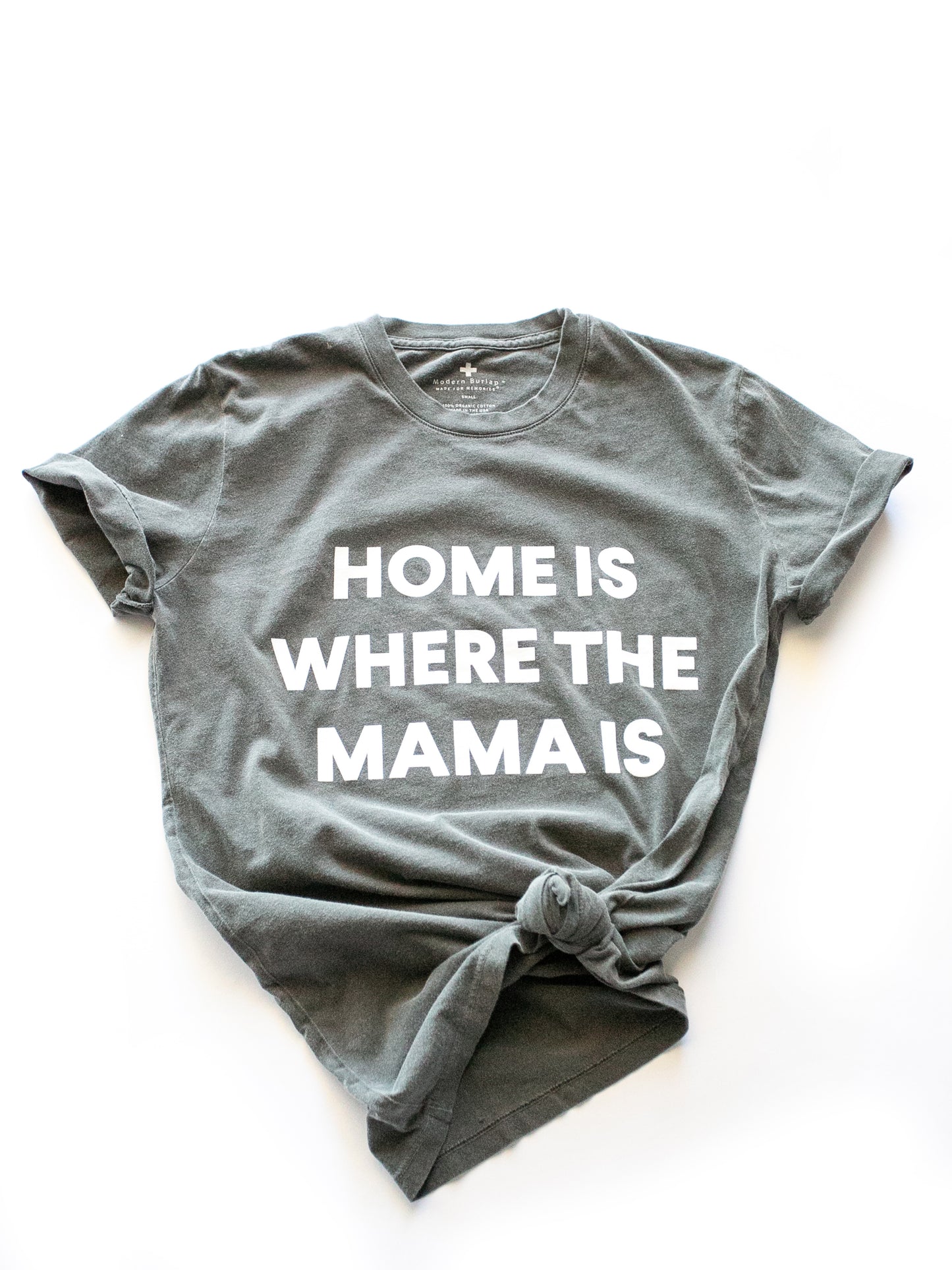 Home is where the mama is Unisex Crewneck Tee -  Charcoal