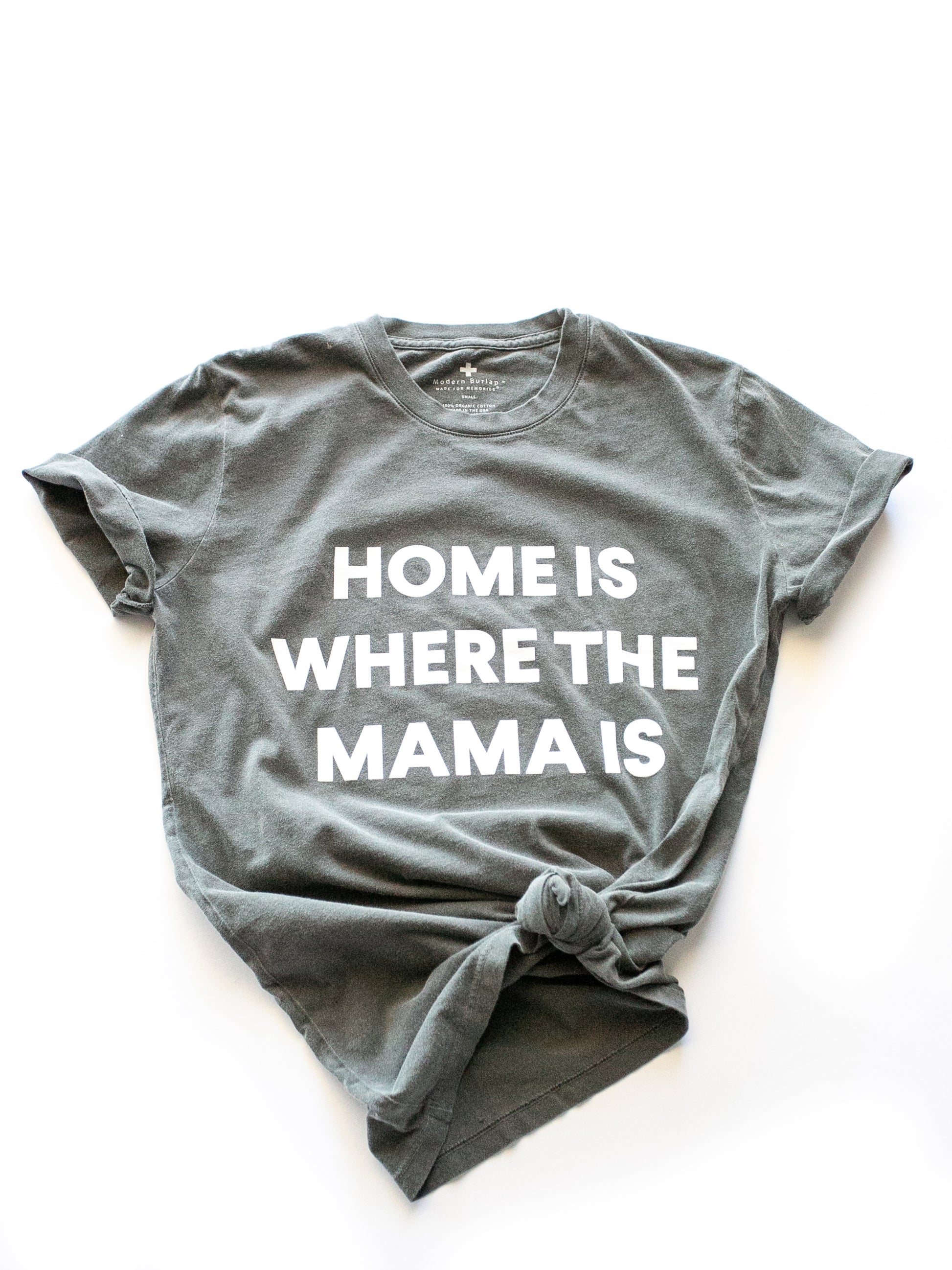 Home is where the mama is Unisex Crewneck Tee -  Charcoal