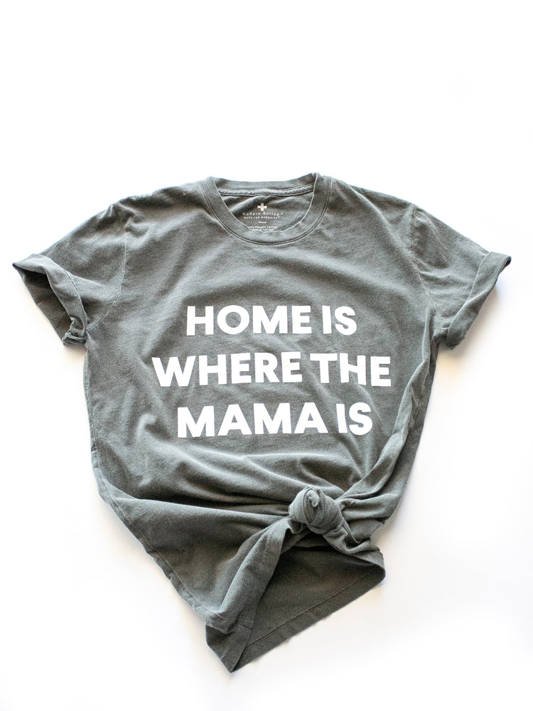 
                  
                    Load image into Gallery viewer, Home is where the mama is Unisex Crewneck Tee -  Charcoal
                  
                