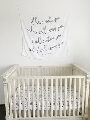 
                  
                    Load image into Gallery viewer, Organic Swaddle + Wall Art - Isaiah 46:4
                  
                