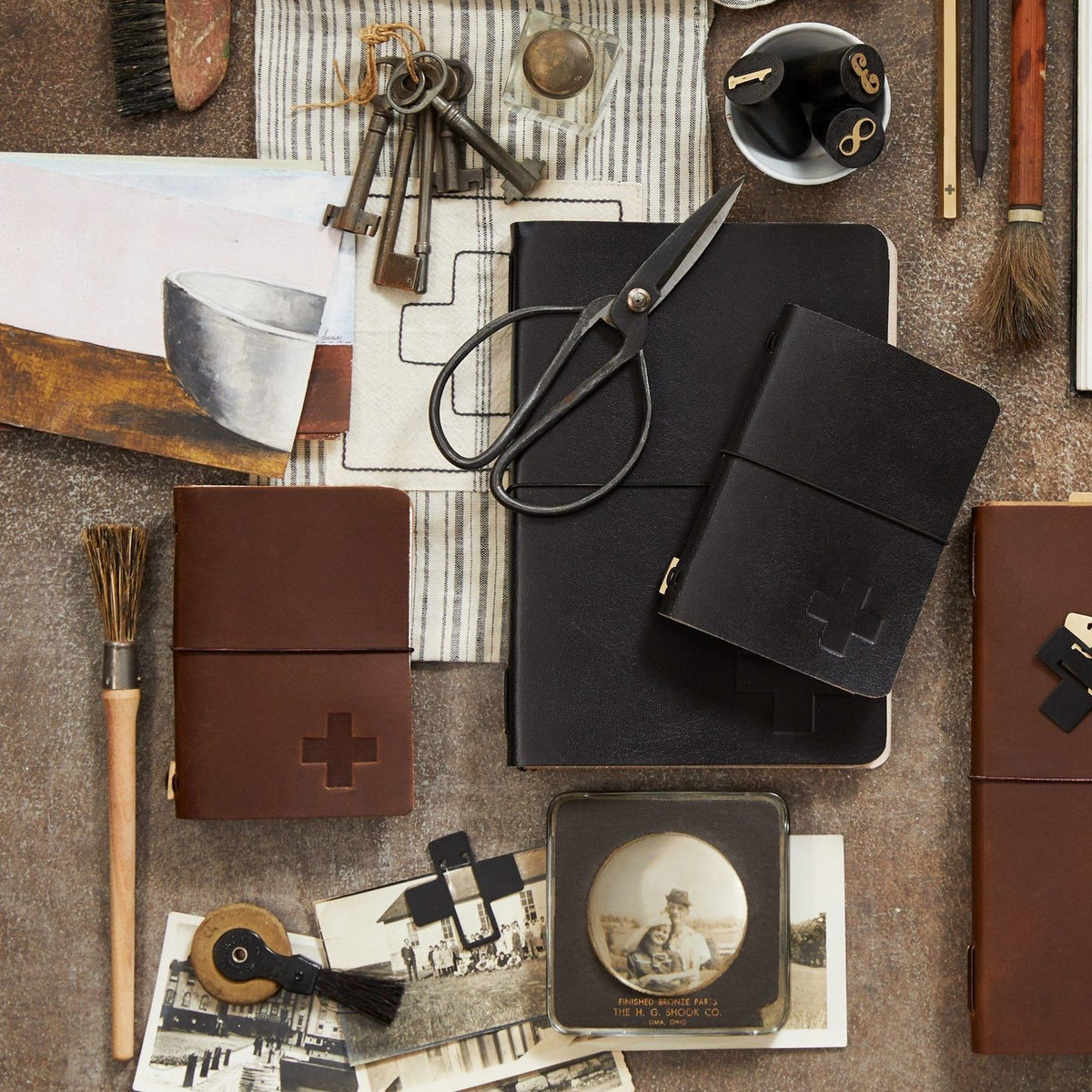Rae Dunn Heritage Icon Leather Artist Pocket Journal
